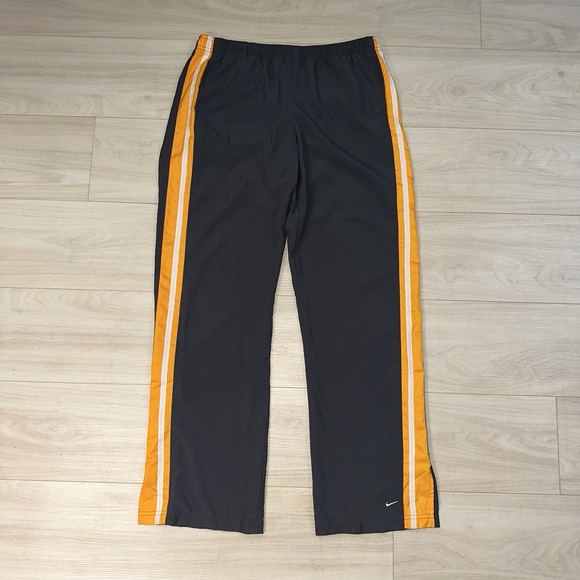 Vintage Y2K Nike Track Pants Size Large Gray Yellow Silver Tag Striped Running - Picture 1 of 9